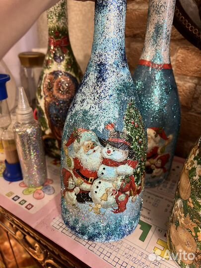 Бутылка декупаж