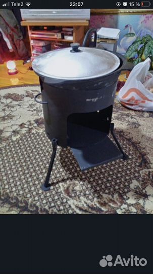 Казан чугунный с печкой