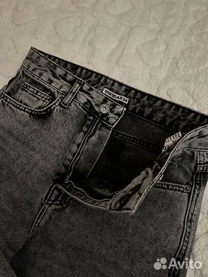 Джинсы серые трубы