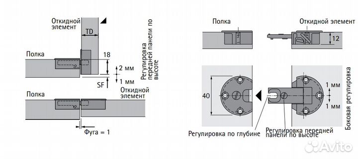 Петля для откидных элементов Markant 11, цинковое