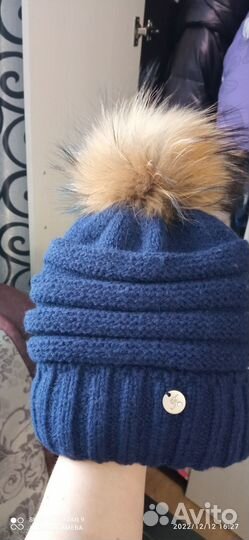 Шапка зимняя женская с помпоном