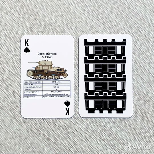 Игральные карты Бронетехника Италии II Мир. войны