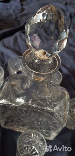 Набор из хрустального графина и 6 стопок