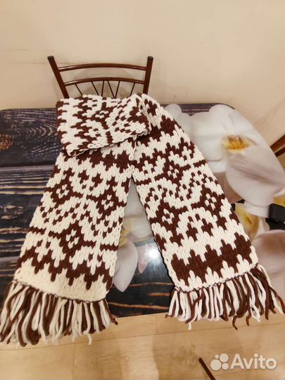 Шарф женский из плюшевой пряжи, двухсторонний