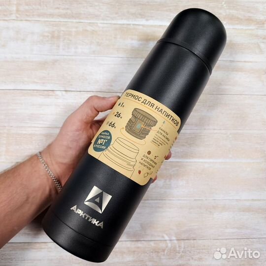 102-1000-BK Термос Арктика питьевой 1л. (чёрный те