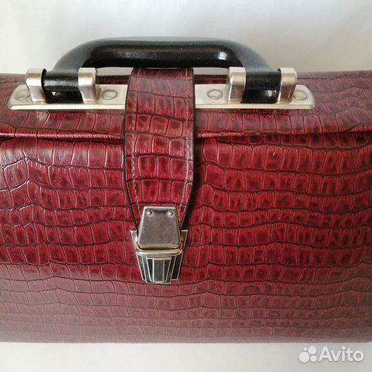 Сумка саквояж ретро бронь