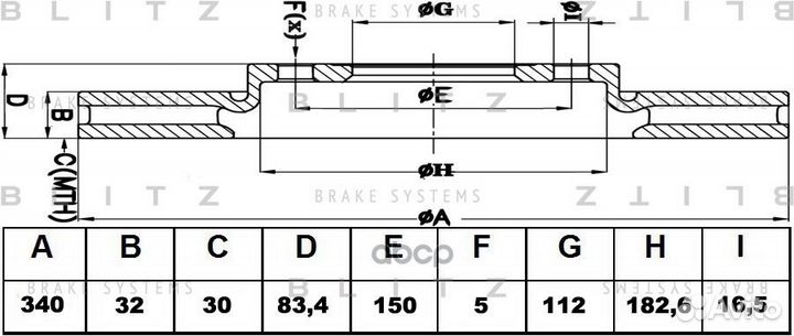 Диск тормозной перед BS0353 BS0353 Blitz