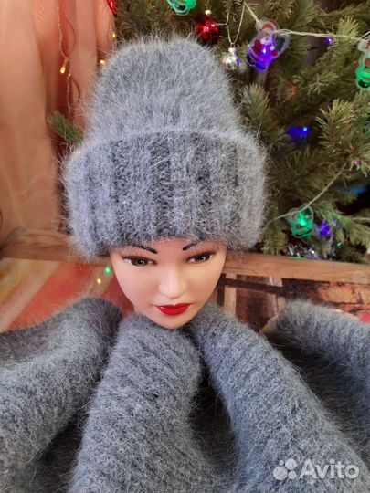 Комплект шапка и шарф женский