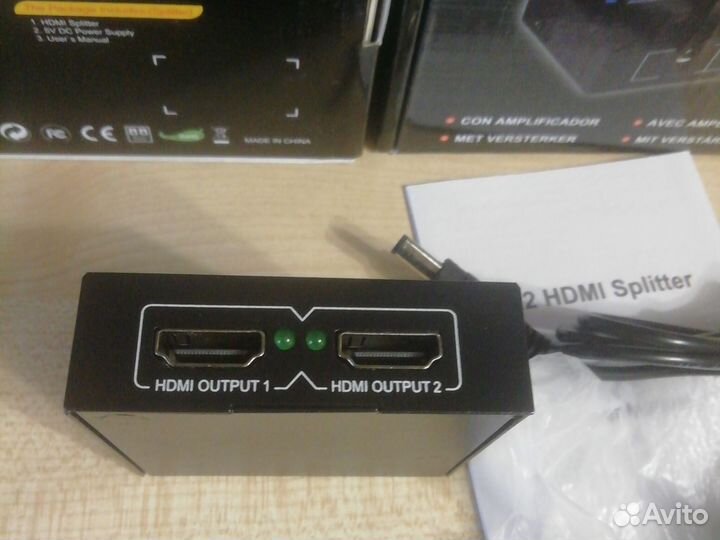 Разветвитель hdmi на 2 выхода hdmi Новый