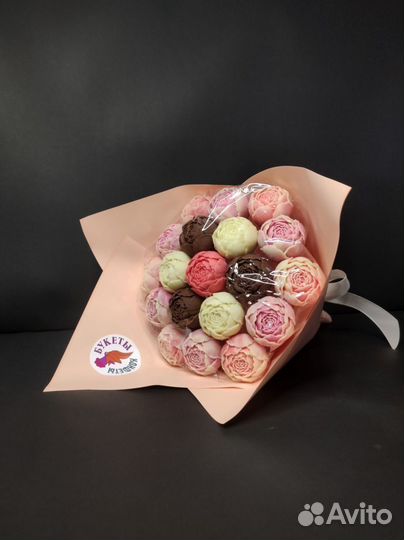 Шоколадные Пионы - 19 шт в Букете