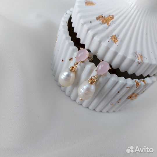 Серьги с ювелирным стеклом