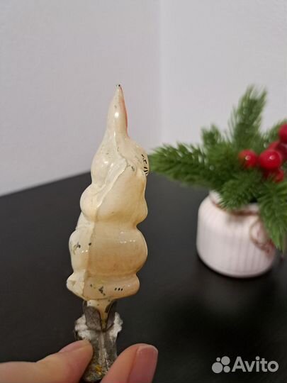 Заяц на прищепке елочная игрушка СССР