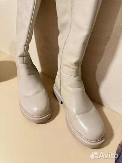 Сапоги зимние меховые женские бежевые 38 размер