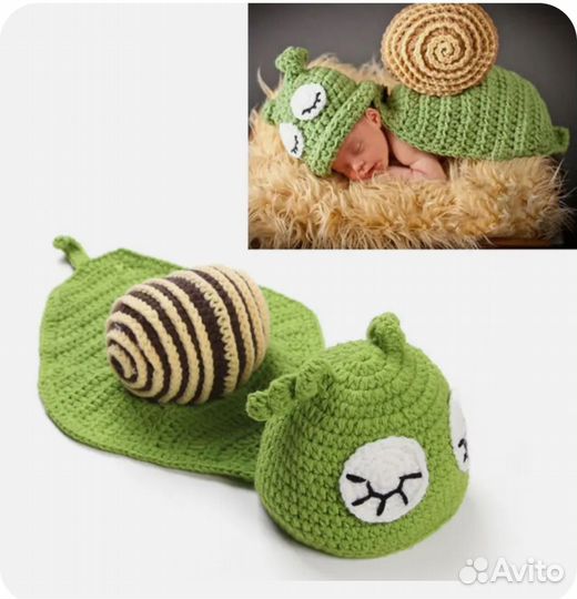 Костюм для фотосессии newborn, улитка
