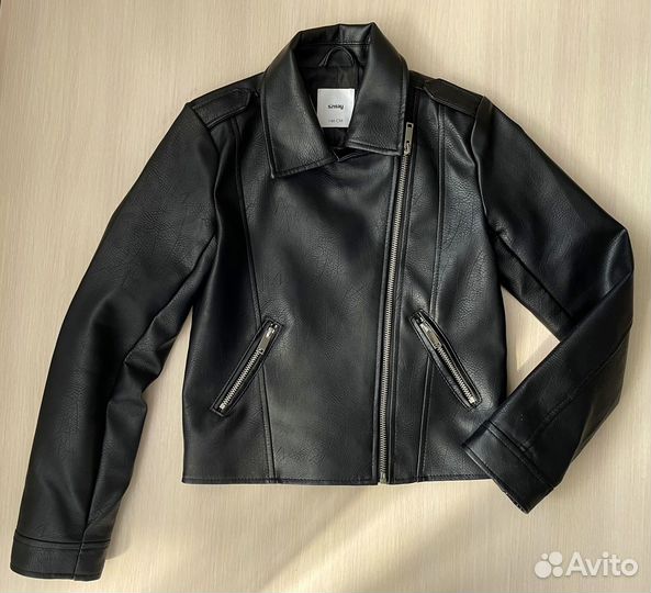 Кожаная куртка косуха для девочки 134 sinsay