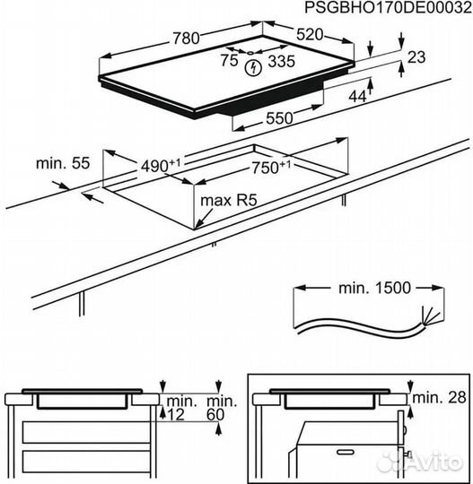 Варочная панель Electrolux EIS82449, черный