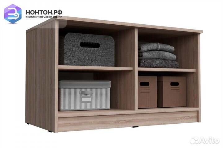 Тумба-антресоль Челси дуб сонома / белый глянец