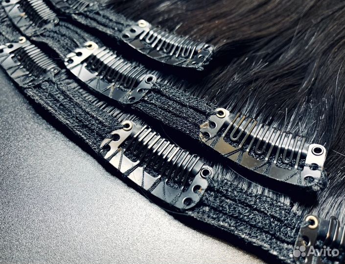 Натуральные волосы на заколках, на заказ