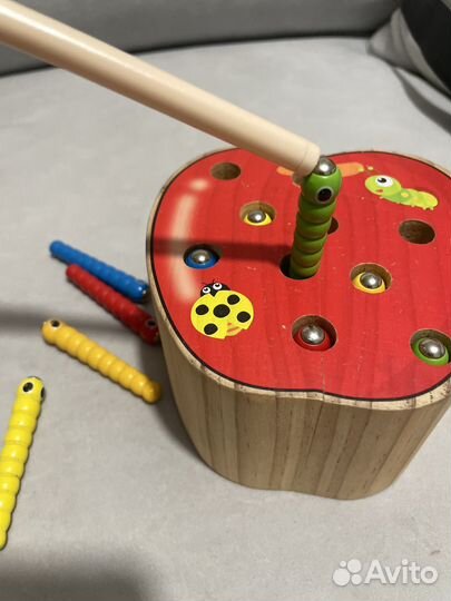 Деревянный сортер яблоко, магнитная рыбалка