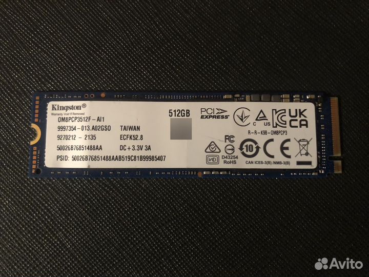 Ssd kingston m.2 nvme 512gb