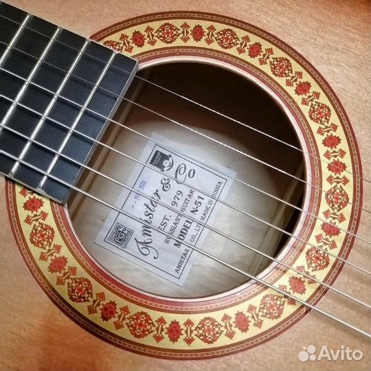 Гитара новая акустическая широкий гриф