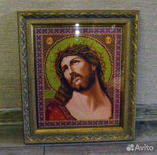 Икона из бисера Иисус