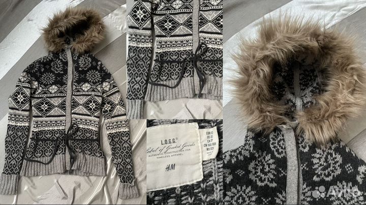 Теплый шерстяной зимний свитер с оленями (разные)