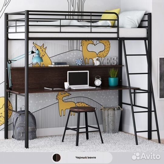 Металлическая кровать-чердак