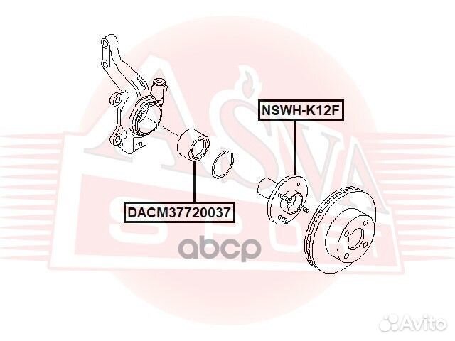 Подшипник ступичный передний dacm37720037 asva