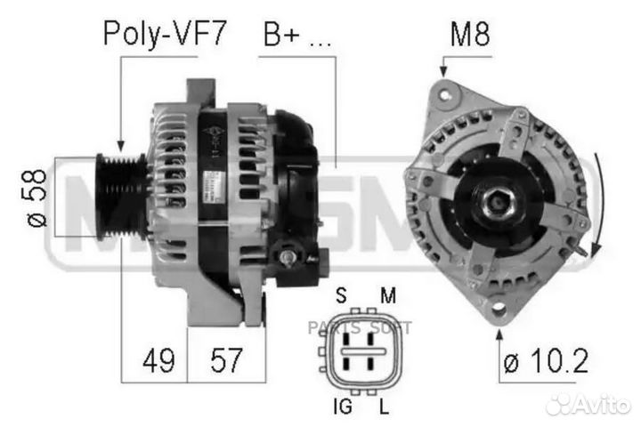 Генератор toyota LC prado 150 210775 210775