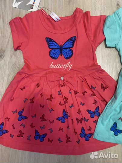 Платье бабочки новое 92,98,110