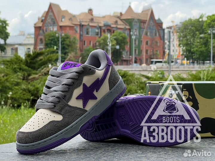 Кеды Bape Sta SK8 Mist Grey Royal Purple