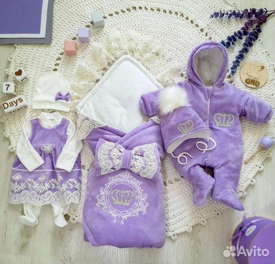 Конверт на выписку для девочки зима