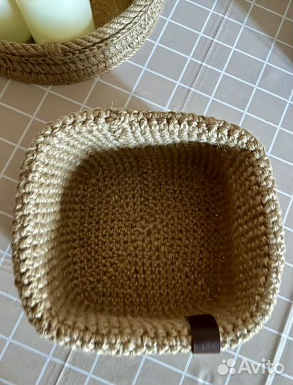 Новая корзина из джута для ванной, для кухни