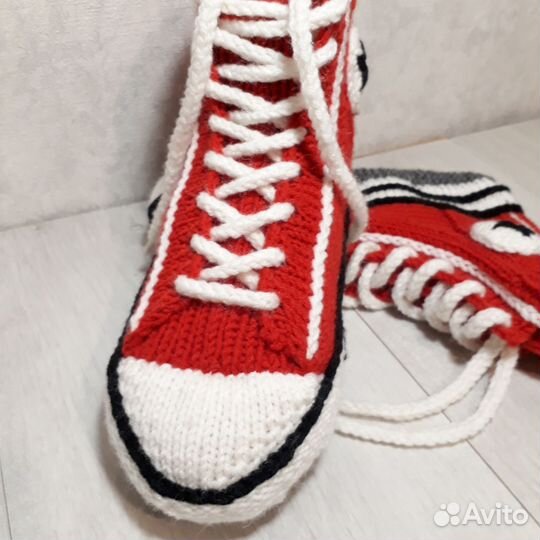 Вязаные носки-кеды аля- Converse