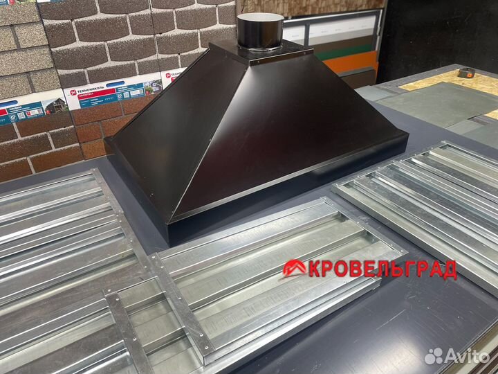 Вытяжной зонт из оцинковки 100/60/40 (черный) цена