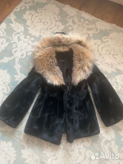 Шуба норковая с капюшоном 46 48