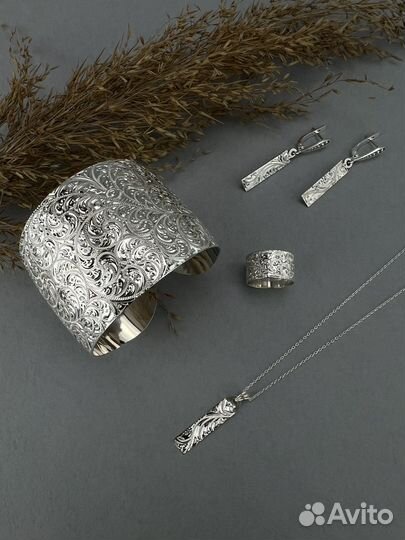 Серебряный браслет орел кубачи