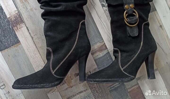 Сапоги женские замшевые 37