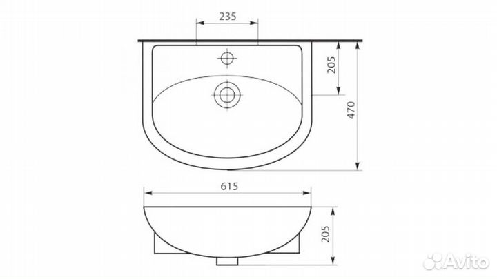 Тумба с раковиной для ванной эконом 60