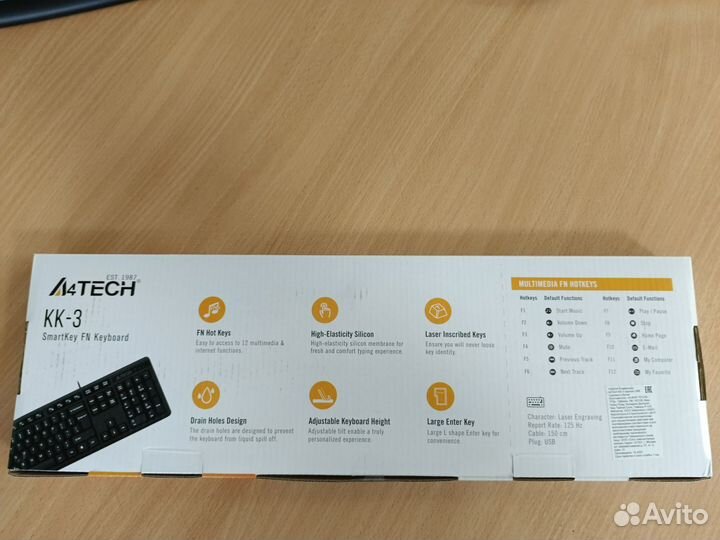 Клавиатура A4Tech KK-3 черный USB