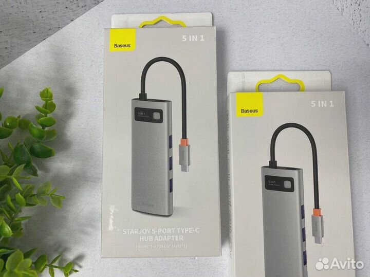 USB HUB Baseus Metal Gleam 5-in-1 Type-C 100W /Хаб