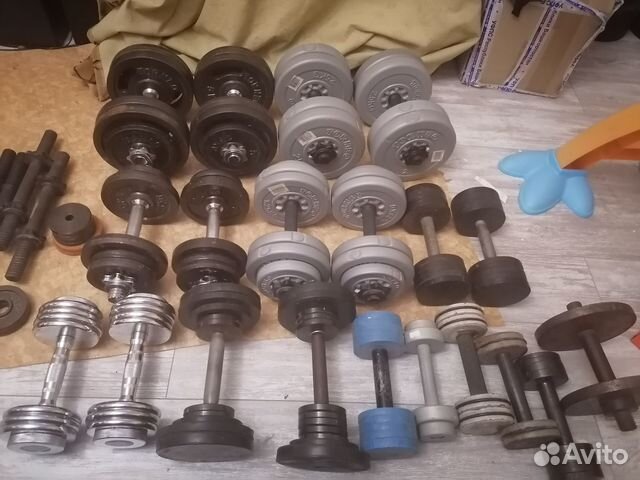 Гантели разборные, масса от 3 до 27 кг