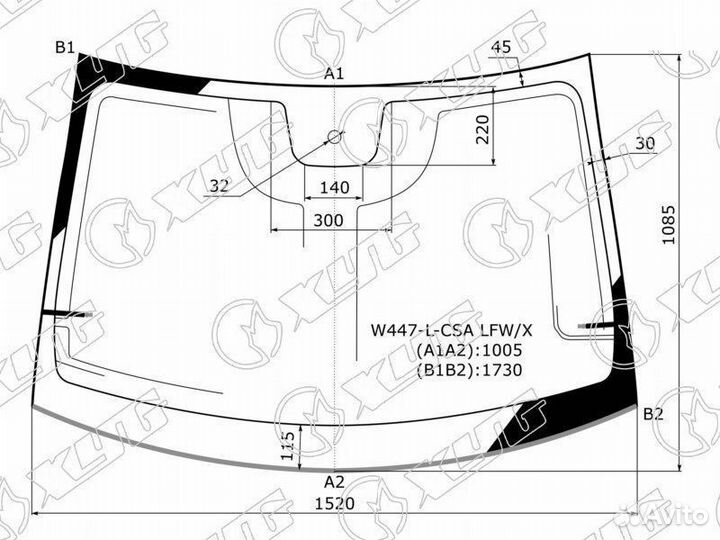 Стекло лобовое с дд + антенна mercedes-benz vito