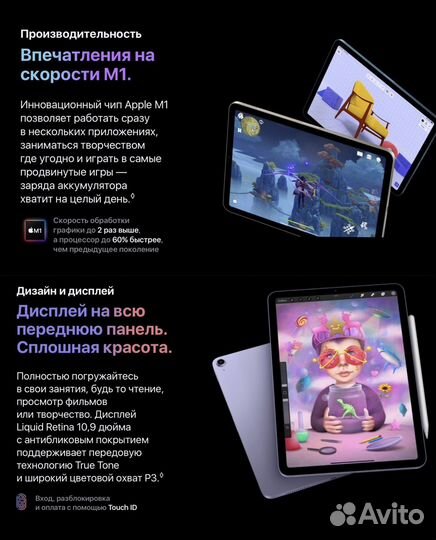 iPad air m1 256 с сим + pencil2+ чехол и стекло