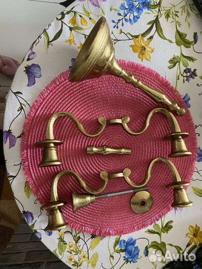 Stilars Италия Подсвечник латунь канделябр 42см