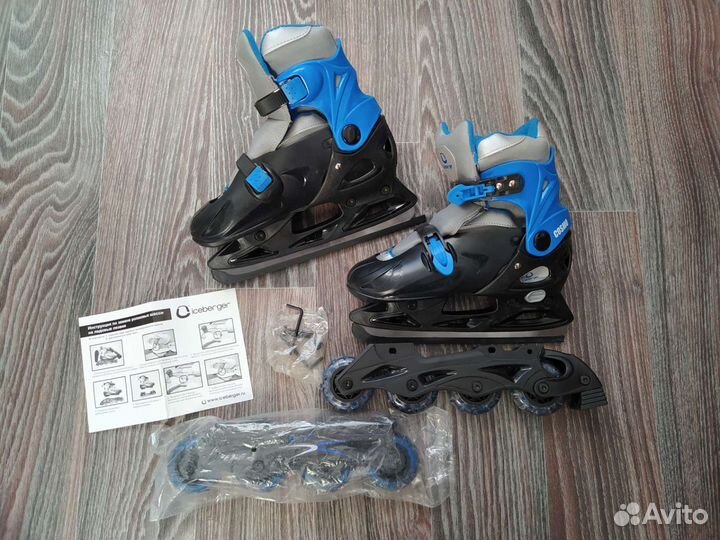 Коньки, ролики 2в1