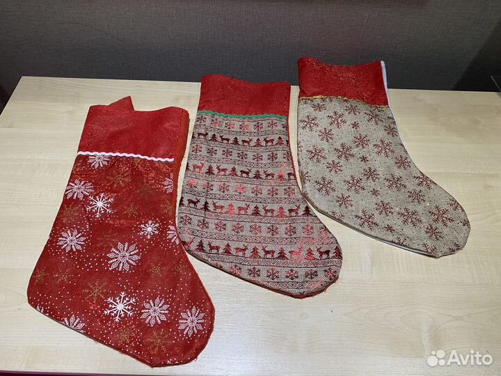 Мешок носки сапожок новогодний для подарков