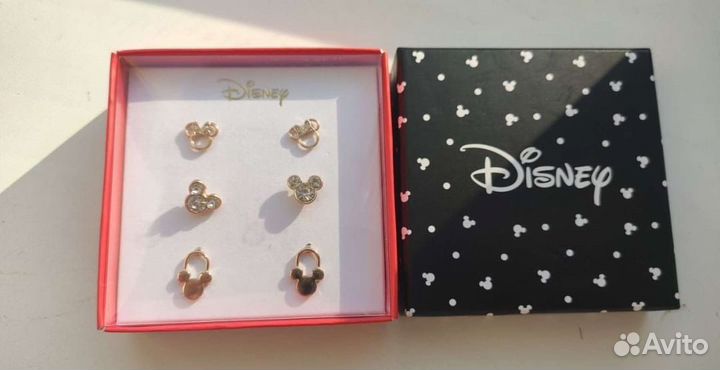 Серьги Disney Minni mouse (биж) Оригинал. Новые