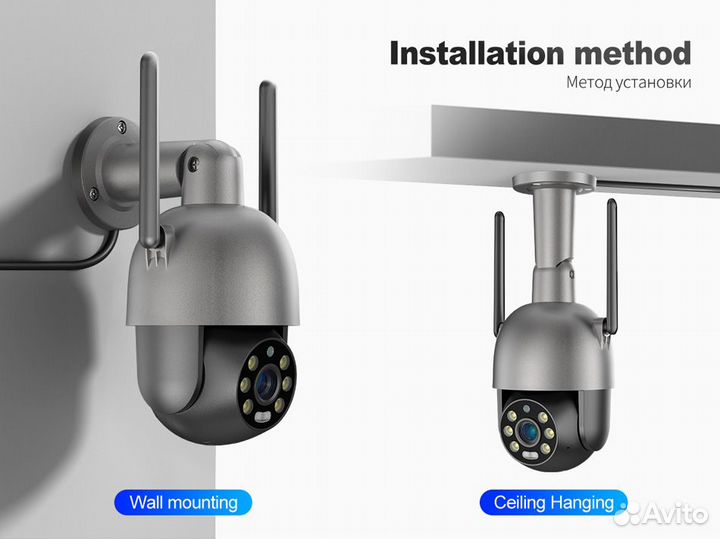 8Мп Уличная, беспроводная IP-камера PTZ, Wi-Fi